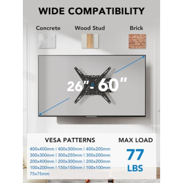 Pipishell Full Motion TV Wall Mount Swivel Tilt Extend