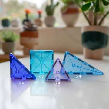 MAGNA-TILES Color Shop Glacier 20-Piece Magnetic Construction Set, The Original Magnetic Building Brand