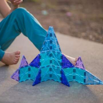 MAGNA-TILES Color Shop Glacier 20-Piece Magnetic Construction Set, The Original Magnetic Building Brand