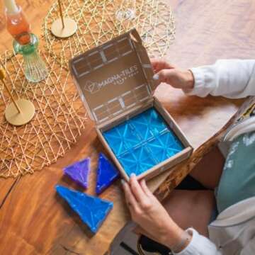 MAGNA-TILES Color Shop Glacier 20-Piece Magnetic Construction Set, The Original Magnetic Building Brand