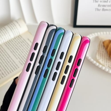 CHEDEMK Compatible with iPhone 17 Case, Cute Fashion Aesthetic Striped Phone Case for Women, Shockproof Soft TPU and Hard PC Protective Phone Cover for iPhone 17 6.3"- White