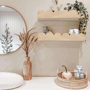 COMAX Nursery Floating Bookshelf Set, 4 Pack, Solid Wood, Wall Mount Bookshelves for Kids Room, Baby Bedroom