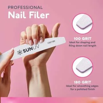 SUNUV 4PCS Cuticle Nippers, Cuticle Pusher with Nail File and Nail Buffer Set, Professional Stainless Steel Durable Pedicure Manicure Nail Care Tools