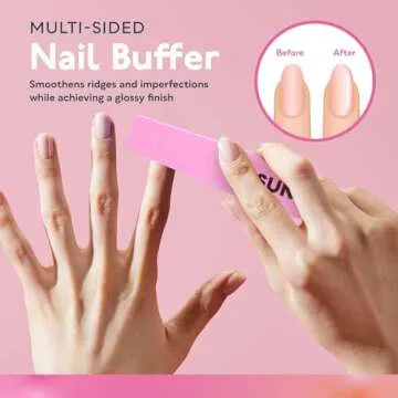 SUNUV 4PCS Cuticle Nippers, Cuticle Pusher with Nail File and Nail Buffer Set, Professional Stainless Steel Durable Pedicure Manicure Nail Care Tools