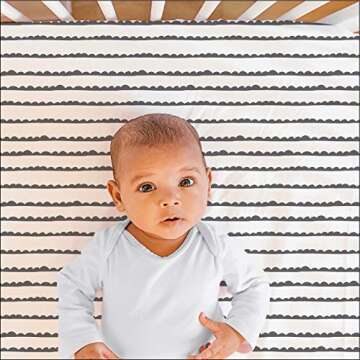 Peanutshell Elephant & Stripe Crib Sheet Set for Nursery