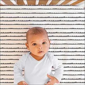 Peanutshell Elephant & Stripe Crib Sheet Set for Nursery