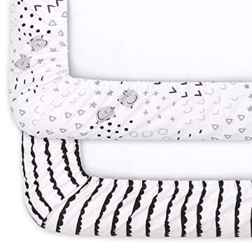 Peanutshell Elephant & Stripe Crib Sheet Set for Nursery