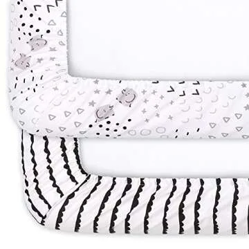 Peanutshell Elephant & Stripe Crib Sheet Set for Nursery