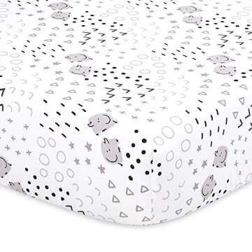 Peanutshell Elephant & Stripe Crib Sheet Set for Nursery