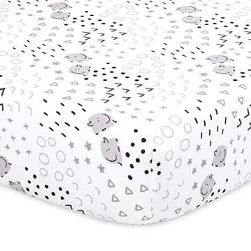 Peanutshell Elephant & Stripe Crib Sheet Set for Nursery