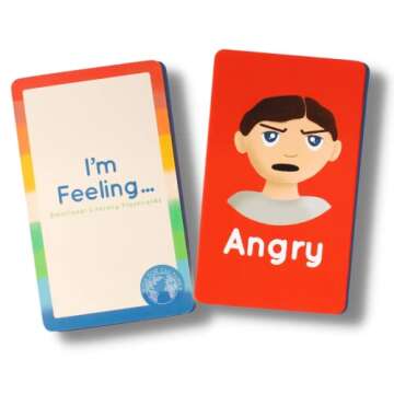 Kids for Culture: I'm Feeling: Emotional Literacy Flash Cards-24 Diverse Feeling Flash Cards - Toddlers 2-4 Years, Kindergarten, Preschool, Durable Feeling Flash Cards for Speech Therapy