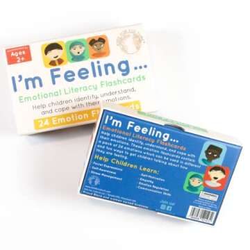 Kids for Culture: I'm Feeling: Emotional Literacy Flash Cards-24 Diverse Feeling Flash Cards - Toddlers 2-4 Years, Kindergarten, Preschool, Durable Feeling Flash Cards for Speech Therapy