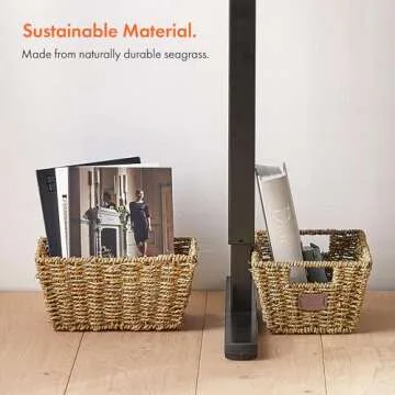VonHaus Seagrass Storage Baskets - Stylish & Durable