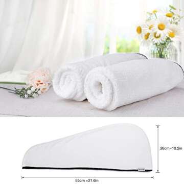 Microfiber Hair Towel Wrap Turban - Quick Dry Head Wraps Women Towel Hair Wrap Travel Towel Twist Hat Magic Drying Shower Wrap Absorbent Turbans Wrap for Sleeping Accessories - Double Hair Towel