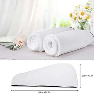 Microfiber Hair Towel Wrap Turban - Quick Dry Head Wraps Women Towel Hair Wrap Travel Towel Twist Hat Magic Drying Shower Wrap Absorbent Turbans Wrap for Sleeping Accessories - Double Hair Towel