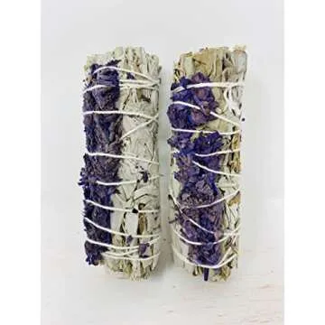 Bholi Sage Plus Sage Smudge Kit for Cleansing Home and Negative Energy, Dragon Blood, Lavender, and White Sage with Palo Santo Stick for Smudging