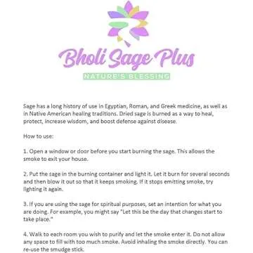 Bholi Sage Plus Sage Smudge Kit for Cleansing Home and Negative Energy, Dragon Blood, Lavender, and White Sage with Palo Santo Stick for Smudging