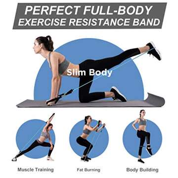Resistance Bands for Working Out, Workout Bands, Exercise Bands, Resistance Bands with Handles,Square Tubes,Door Anchor, Legs Ankle Straps for Men and Women Muscle Training，Shape Body at Home