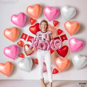 KatchOn Heart Balloons for Valentine's and Galentine's Day
