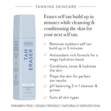 Minetan Self Tan Eraser Foam | Tanning Removal Foam - Prep & Prime the Skin for an Even, Smooth, Clean Finish, 5 Minute Application, Fake Spray Tan Remover Mousse, Face & Body, Vegan, 6.7 Fl Oz