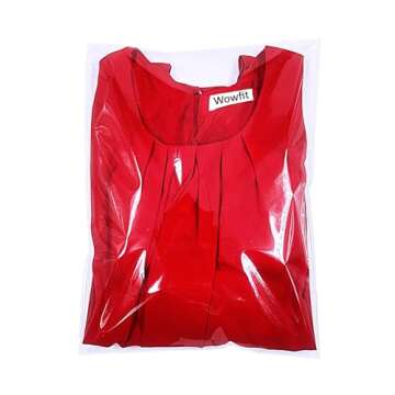 Wowfit 100 Count 10x13 inches Clear Cellophane Plastic Bags, Resealable Self-Sealing Cello Bags Great for Clothes, Shirts, Pants, Foods, Flyers, More (10 x 13 with Reinforced Sides)