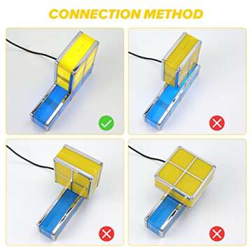 LOSCHEN Night Light,DIY Stackable LED 7 Colors Interlocking Induction Novelty Desk Lamp,3D Puzzle Magic Light Bright Toy for Kids Teens,Gamer Decor Ideal Gift