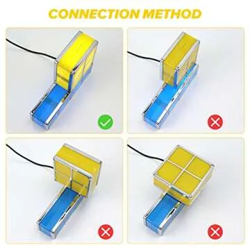 LOSCHEN Night Light,DIY Stackable LED 7 Colors Interlocking Induction Novelty Desk Lamp,3D Puzzle Magic Light Bright Toy for Kids Teens,Gamer Decor Ideal Gift