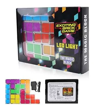 LOSCHEN Night Light,DIY Stackable LED 7 Colors Interlocking Induction Novelty Desk Lamp,3D Puzzle Magic Light Bright Toy for Kids Teens,Gamer Decor Ideal Gift
