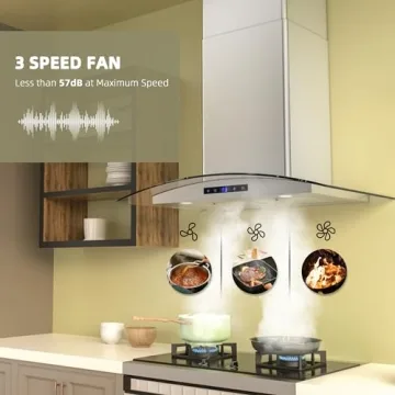 FIREGAS 30" Wall Mount Range Hood with LED Lights