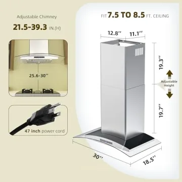 FIREGAS 30" Wall Mount Range Hood with LED Lights