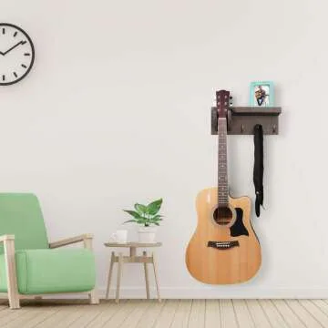 Bikoney Guitar Wall Hanger with Pick Holder & Hooks