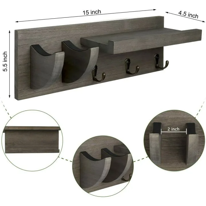 Bikoney Guitar Wall Hanger with Pick Holder & Hooks
