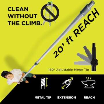 DOCA Duster Kit, Duster with Extension Pole 5-12 Ft (18+ Ft Reach), Dusters for Cleaning - Includes Feather Duster, Ceiling Fan Duster, Cobweb Duster