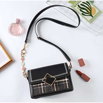 Anbys 2PC Pink Purse Extender Chain Gold Heart Bag Extender Chain Purse Strap Extender Replacement Bag Chain Charms