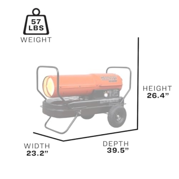 175K BTU Portable Salamander Heater with Thermostat Multi-Fuel