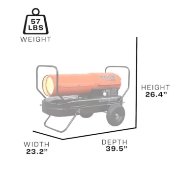 175K BTU Portable Salamander Heater with Thermostat Multi-Fuel
