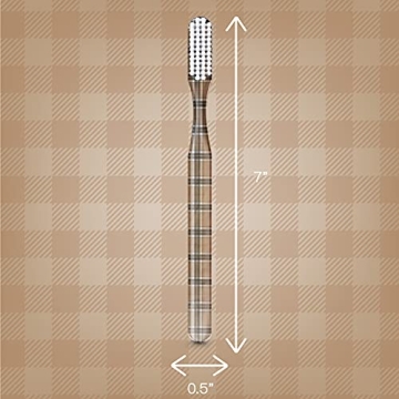 SMYL Toothbrush, Toothbrushes for Adults with Nylon Bristles, Oral Care and Plaque Removal, Fashion Textile Print, Plaid