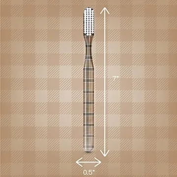 SMYL Toothbrush, Toothbrushes for Adults with Nylon Bristles, Oral Care and Plaque Removal, Fashion Textile Print, Plaid