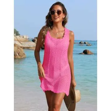 Stylish ANRABESS Women Beach Crochet Swim Dress