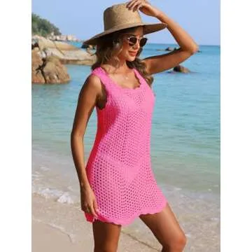 Stylish ANRABESS Women Beach Crochet Swim Dress