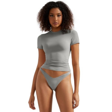 SUUKSESS Women's Double Lined Fitted Basic Tee Shirts