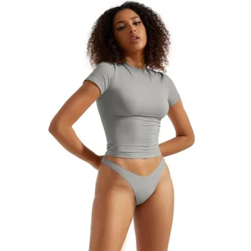 SUUKSESS Women's Double Lined Fitted Basic Tee Shirts