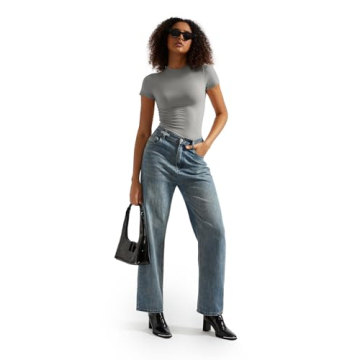 SUUKSESS Women's Double Lined Fitted Basic Tee Shirts