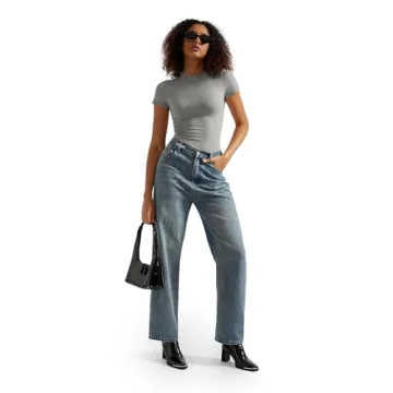 SUUKSESS Women's Double Lined Fitted Basic Tee Shirts