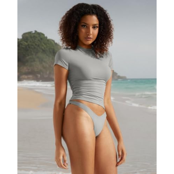 SUUKSESS Women's Double Lined Fitted Basic Tee Shirts