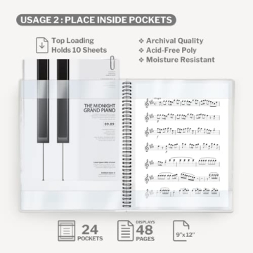 CRANBURY 9x12 Sheet Music Binder for Musicians