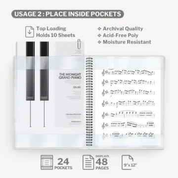 CRANBURY 9x12 Sheet Music Binder for Musicians