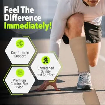 Crucial Compression Socks for Men & Women (20-30mmHg) - Best Graduated Stockings for Running, Athletic, Travel, Pregnancy, Maternity, Nurses, Medical, Shin Splints, Support, Circulation & Recovery