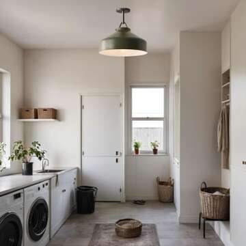 Generic Flexillum Living Room Flush Mount 16, Sleek Design, Angular Details, Hardwired, Dimmer Switch Compatible, Ceiling Lamps for Living Room, 16"" Dia x 13.5"" H (Black Pole-Olive)