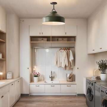 Generic Flexillum Living Room Flush Mount 16, Sleek Design, Angular Details, Hardwired, Dimmer Switch Compatible, Ceiling Lamps for Living Room, 16"" Dia x 13.5"" H (Black Pole-Olive)